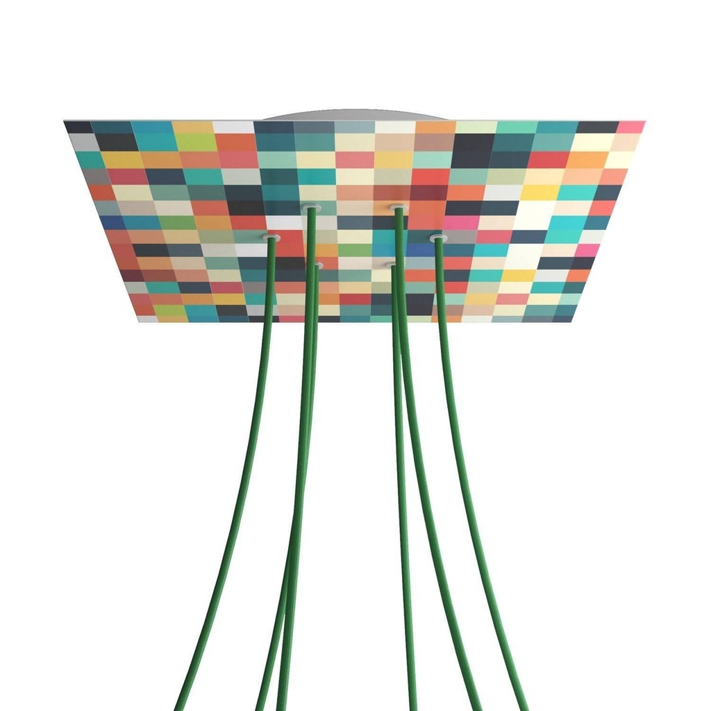 XXL Rose-One square rosette, 400 mm with 6 holes and 4 side holes -