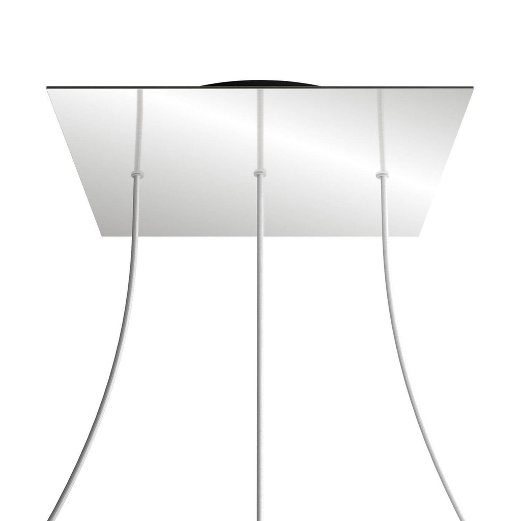 XXL Rose-One square rosette, 400 mm with 3 holes in line and 4 holes