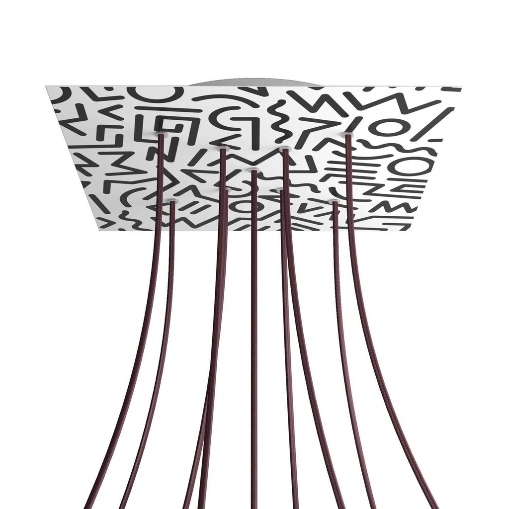 Rosone XXL Rose-One quadrato, 400 mm con 9 fori a X e 4 fori