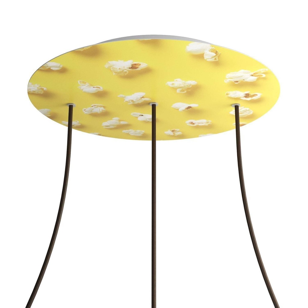 Rosone XXL Rose-One rotondo, diametro 400 mm con 3 fori in linea e 4