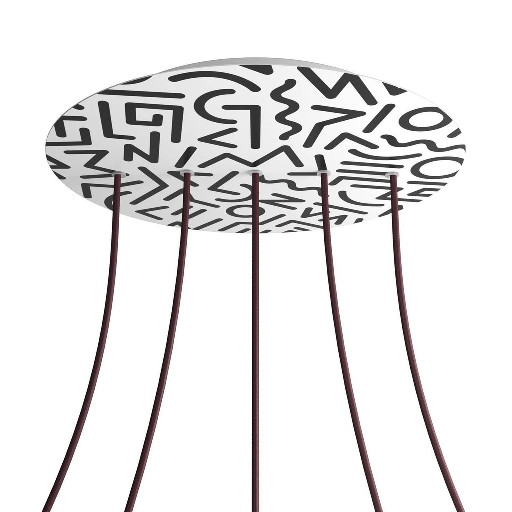 Rosone XXL Rose-One rotondo, diametro 400 mm con 5 fori in linea e 4