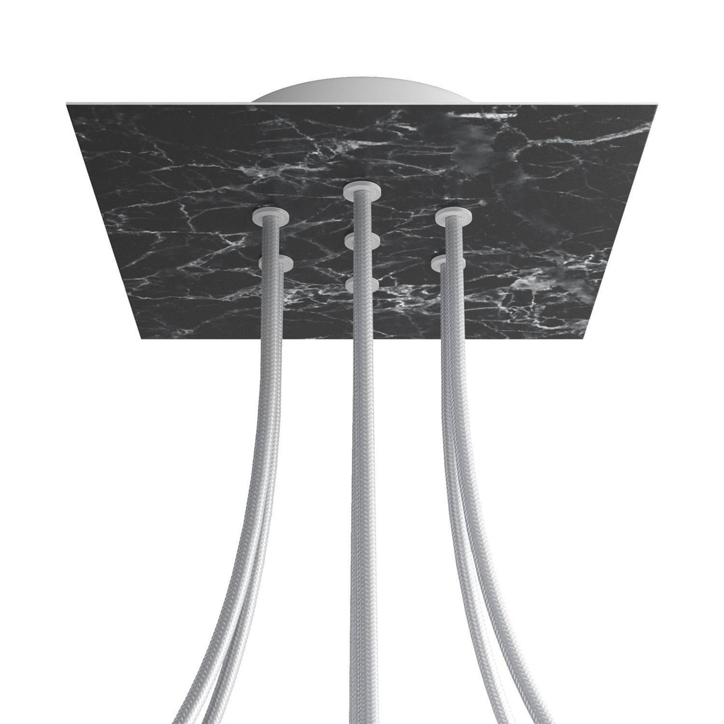 Rose-One square rosette, 200 mm with 7 holes and 4 side holes