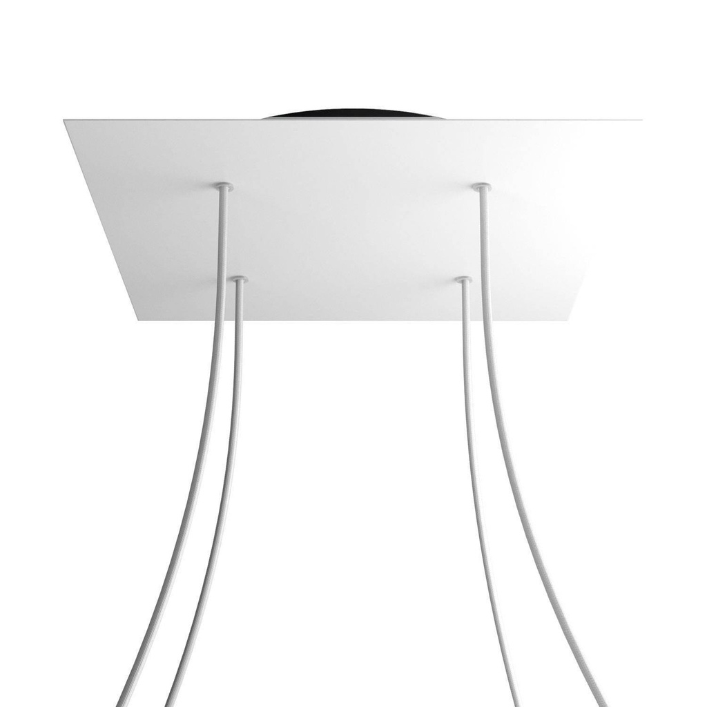 XXL Rose-One square rosette, 400 mm with 4 holes and 4 side holes