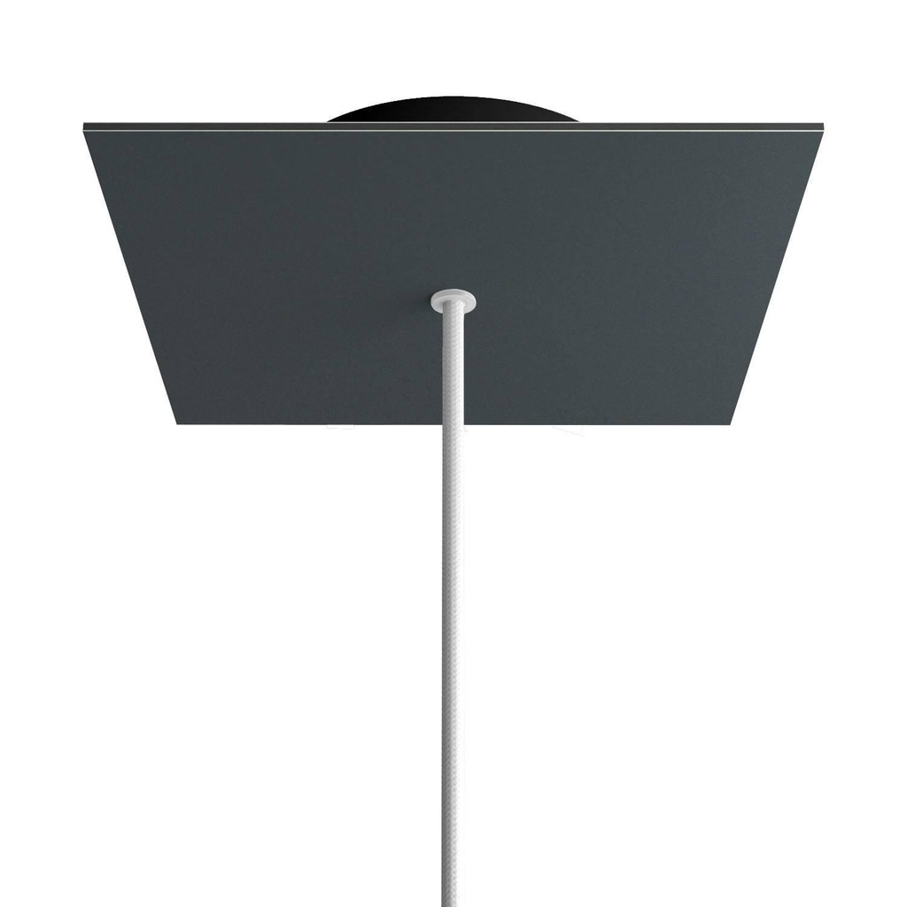 [8050997069360] Rosone Rose-One quadrato, 200 mm con 1 foro e 4 fori laterali