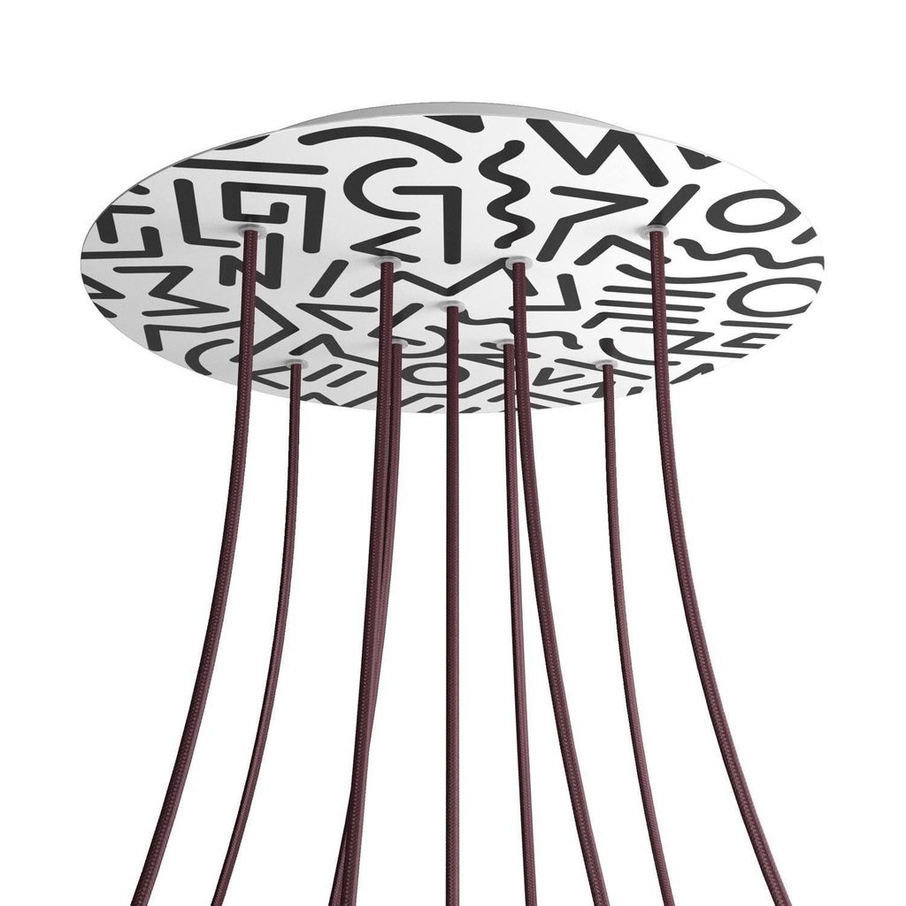 Rosone XXL Rose-One rotondo, diametro 400 mm con 9 fori a X e 4 fori