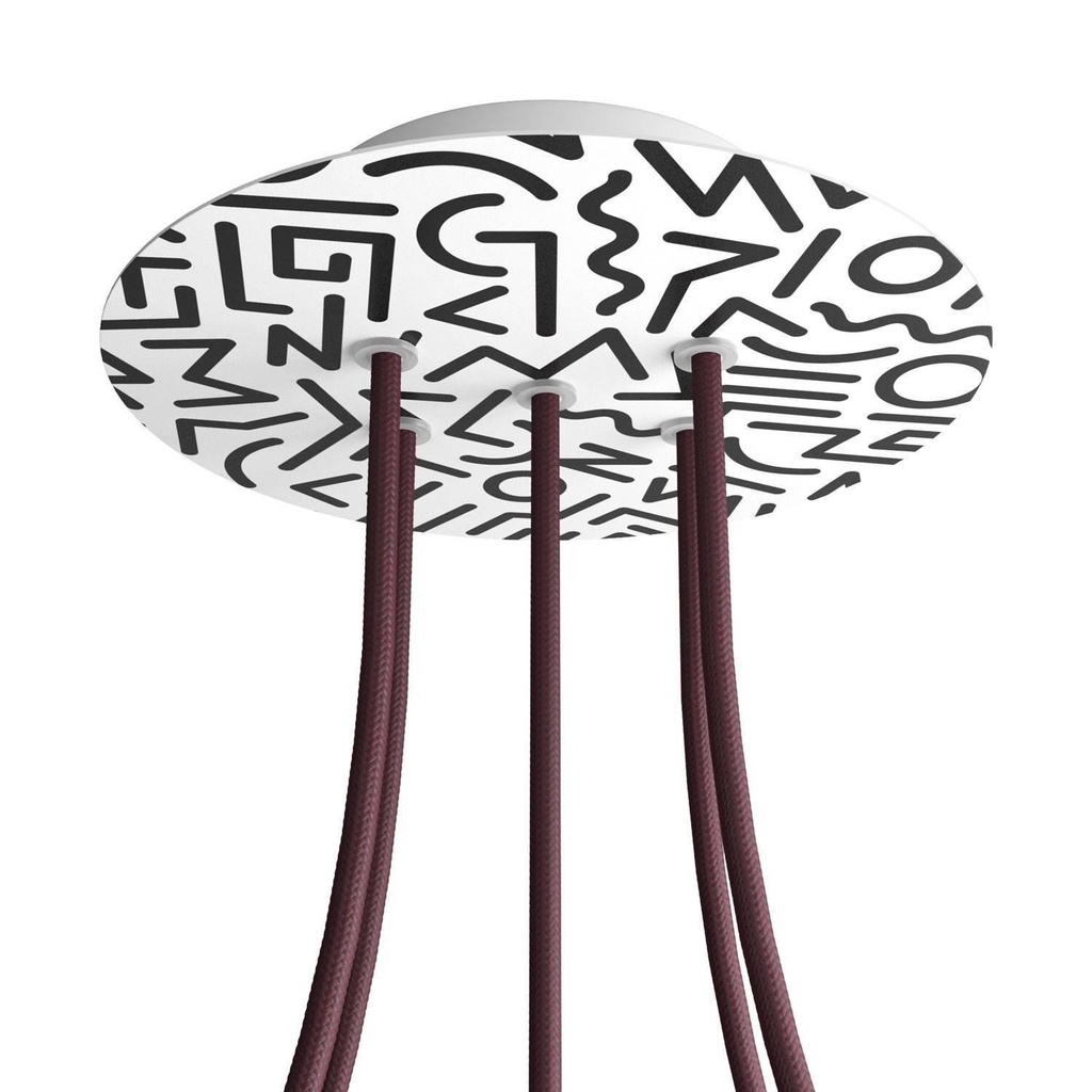 Rose-One round rosette, diameter 200 mm with 5 holes and 4 holes