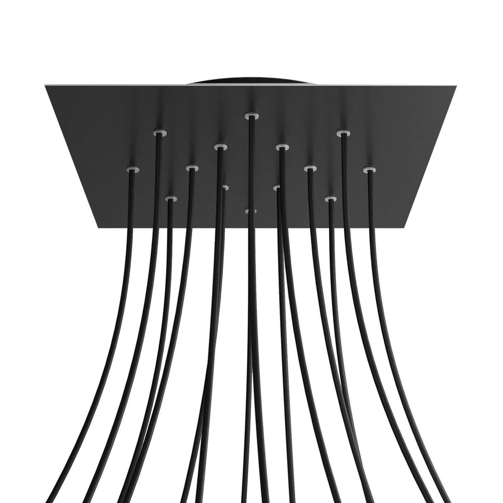 Rosone XXL Rose-One quadrato, 400 mm con 14 fori e 4 fori laterali