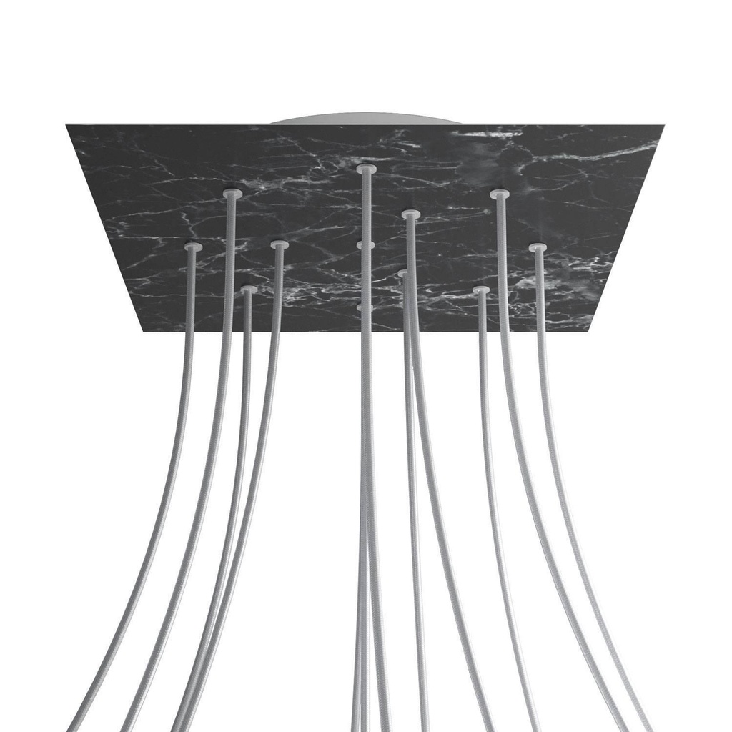 XXL Rose-One square rosette, 400 mm with 12 holes and 4 side holes