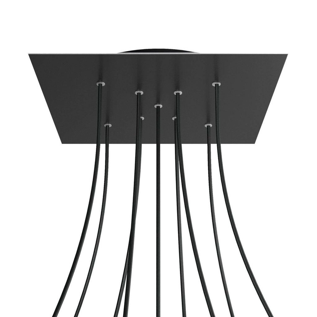 XXL Rose-One square rosette, 400 mm with 9 X holes and 4 side holes