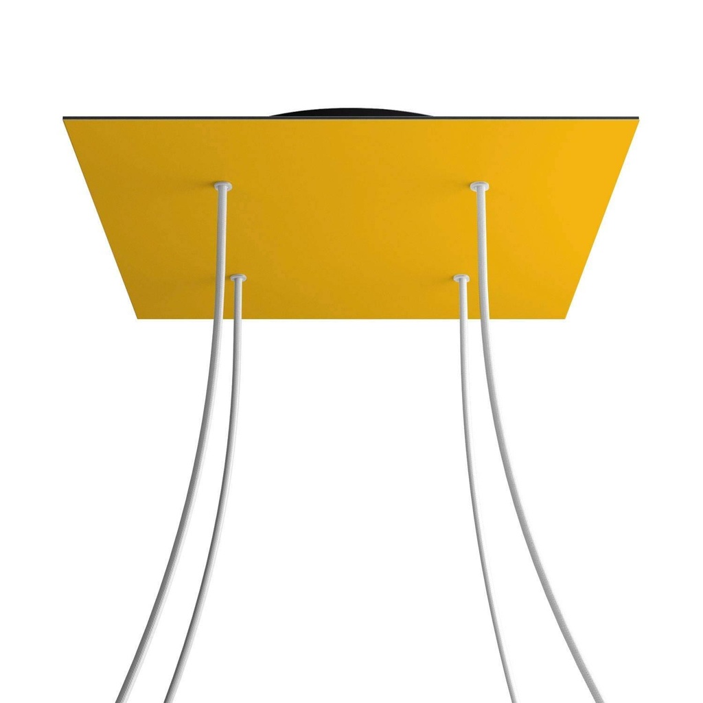 XXL Rose-One square rosette, 400 mm with 4 holes and 4 side holes