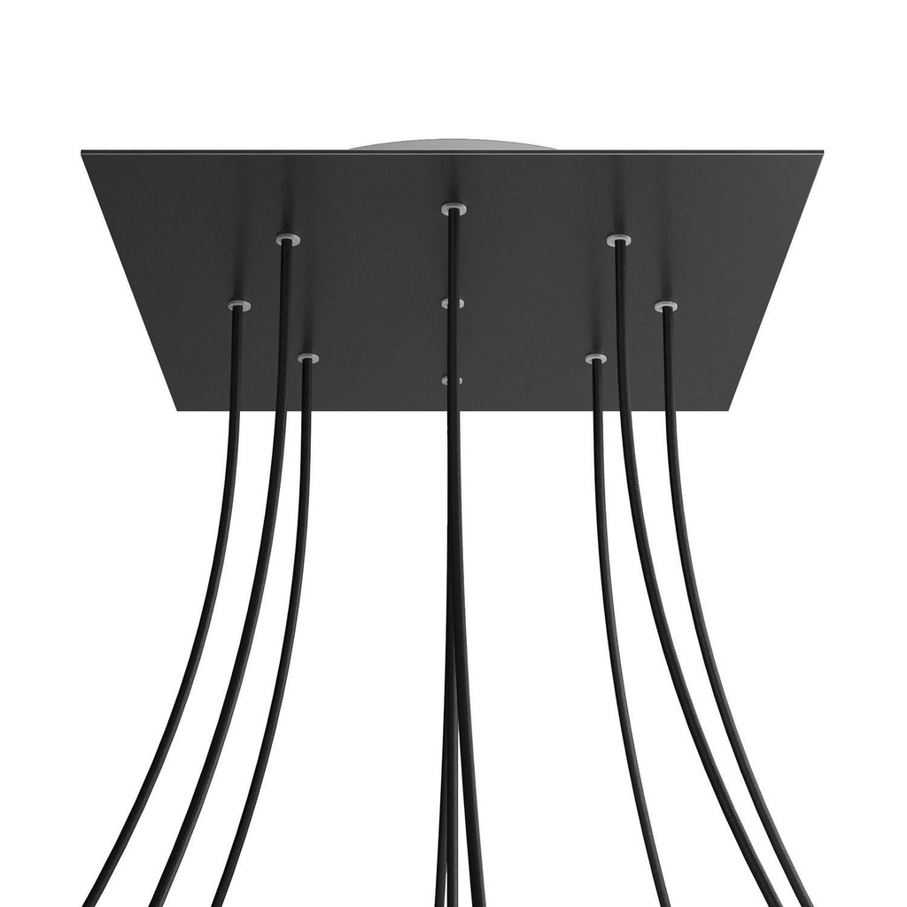 Rosone XXL Rose-One quadrato, 400 mm con 9 fori e 4 fori laterali