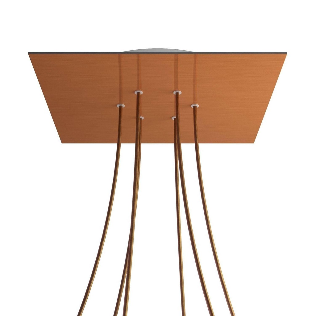 [8057730862158] XXL Rose-One square rosette, 400 mm with 6 holes and 4 side holes