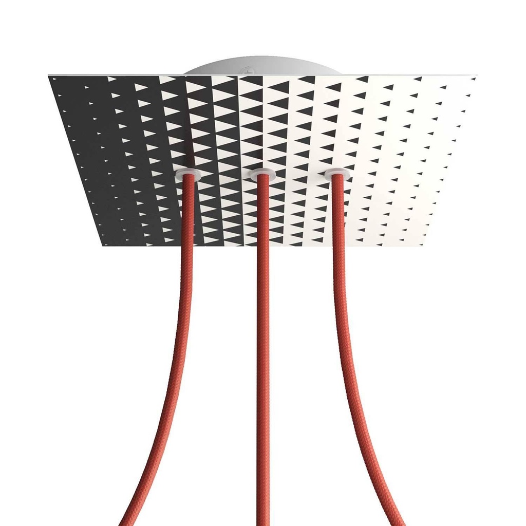 Rose-One square rosette, 200 mm with 3 holes in line and 4 holes