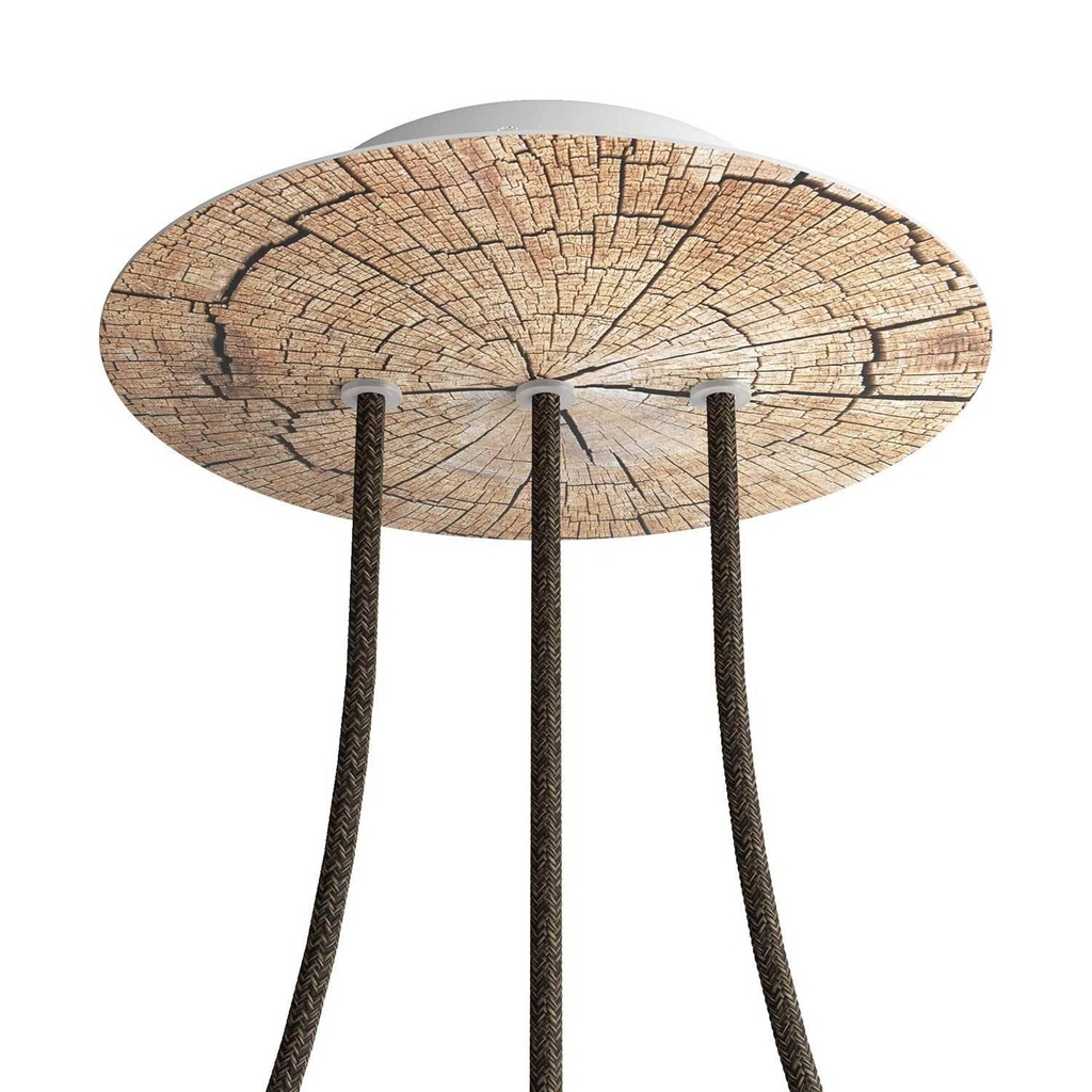 Rosone Rose-One rotondo, diametro 200 mm con 3 fori in linea e 4