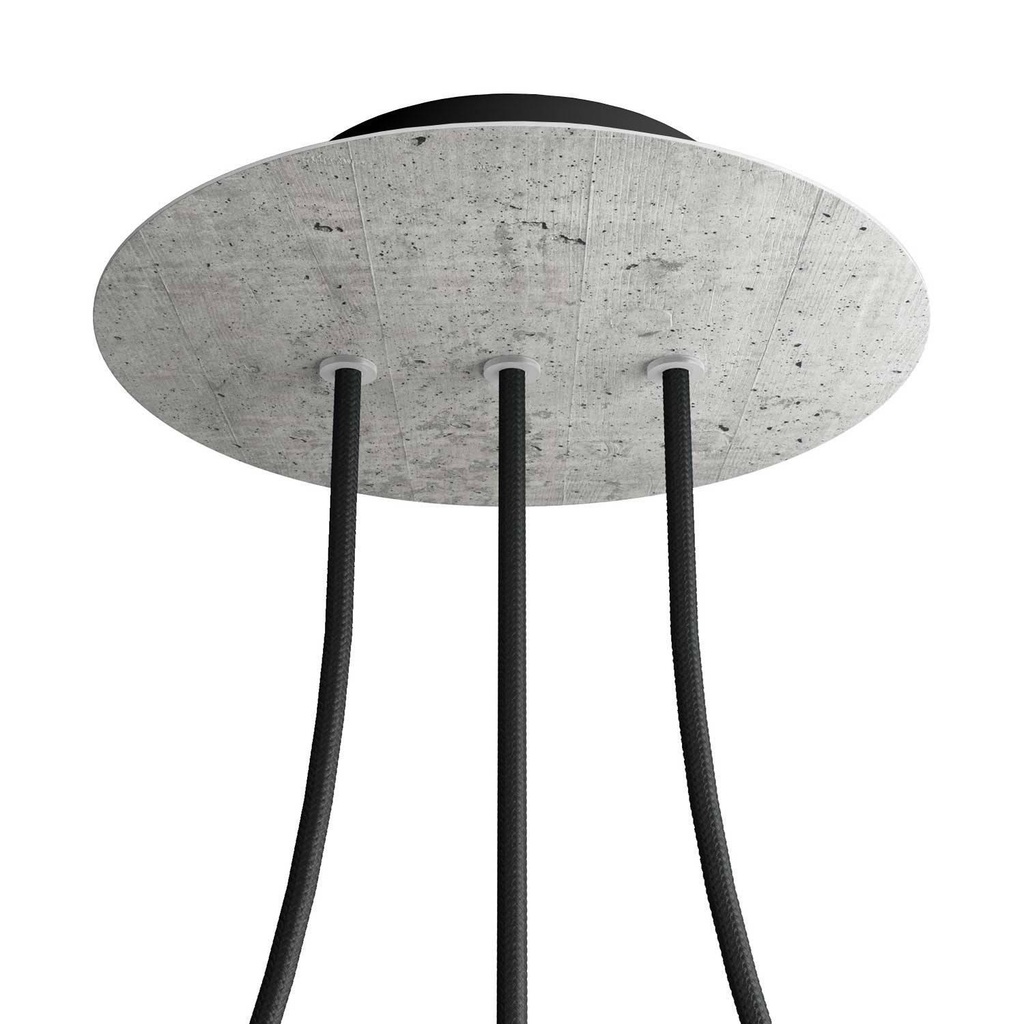 Rosone Rose-One rotondo, diametro 200 mm con 3 fori in linea e 4