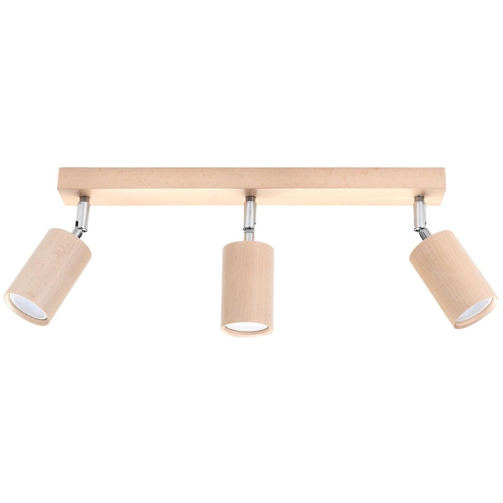 [SL.0703] Lampada da soffitto BERG 3 in legno naturale