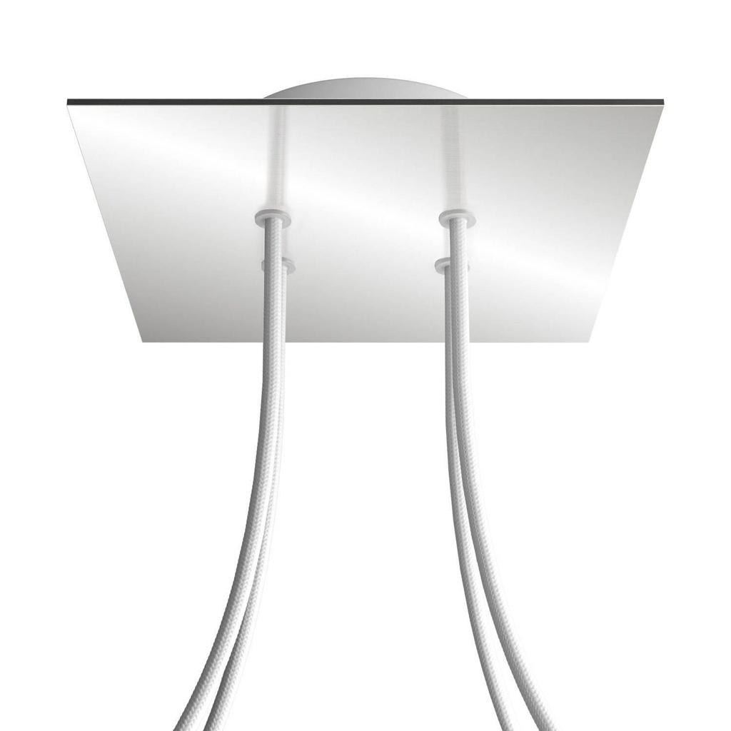 Rose-One square rosette, 200 mm with 4 holes and 4 side holes