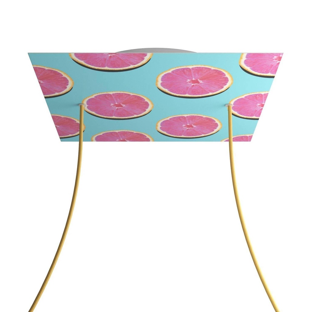 Rosone XXL Rose-One quadrato, 400 mm con 2 fori e 4 fori laterali -