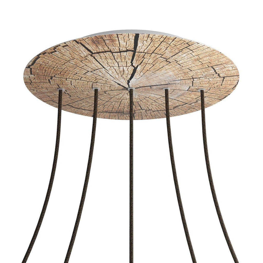 Rosone XXL Rose-One rotondo, diametro 400 mm con 5 fori in linea e 4