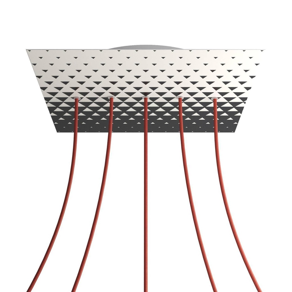 Rosone XXL Rose-One SMART quadrato, 400 mm con 5 fori in linea -