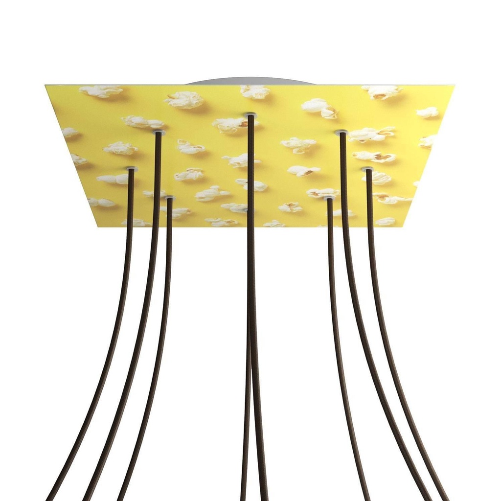 Rosone XXL Rose-One quadrato, 400 mm con 8 fori e 4 fori laterali -