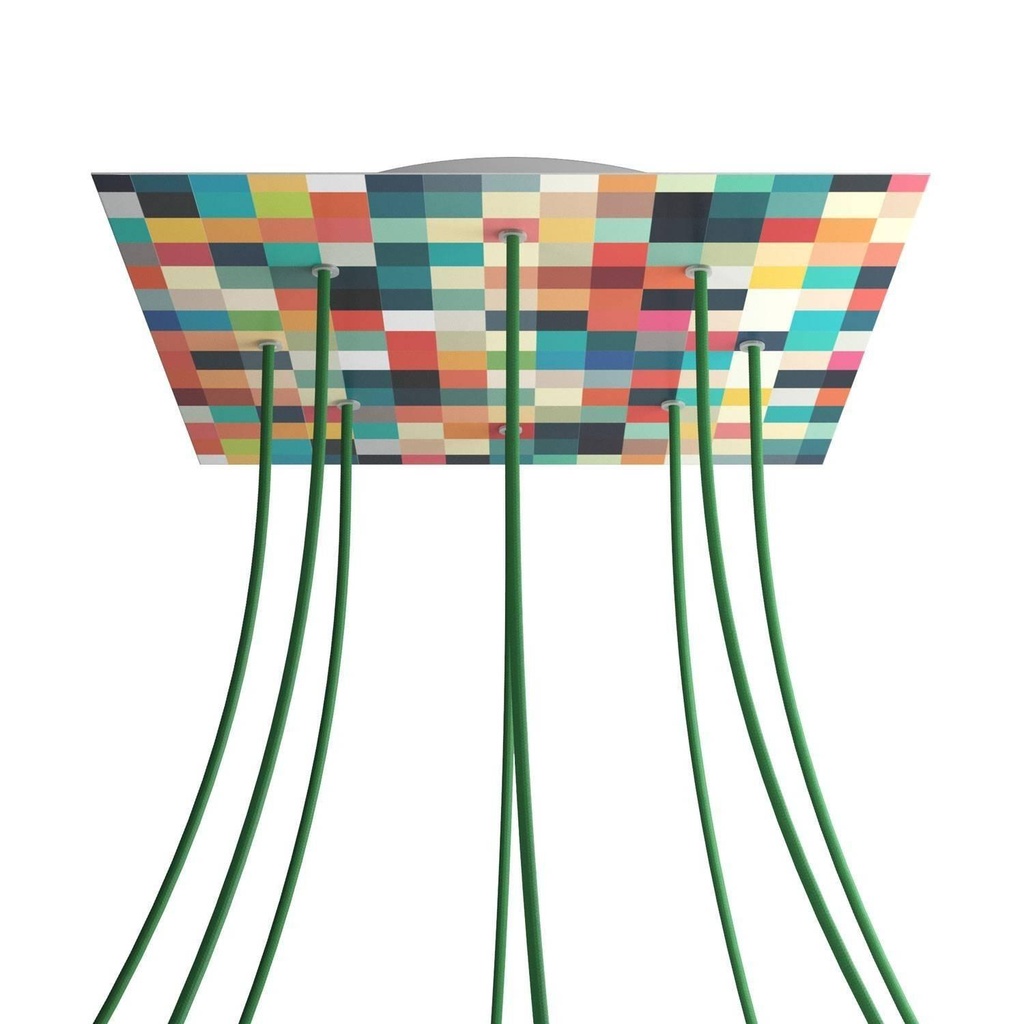 Rosone XXL Rose-One quadrato, 400 mm con 8 fori e 4 fori laterali -