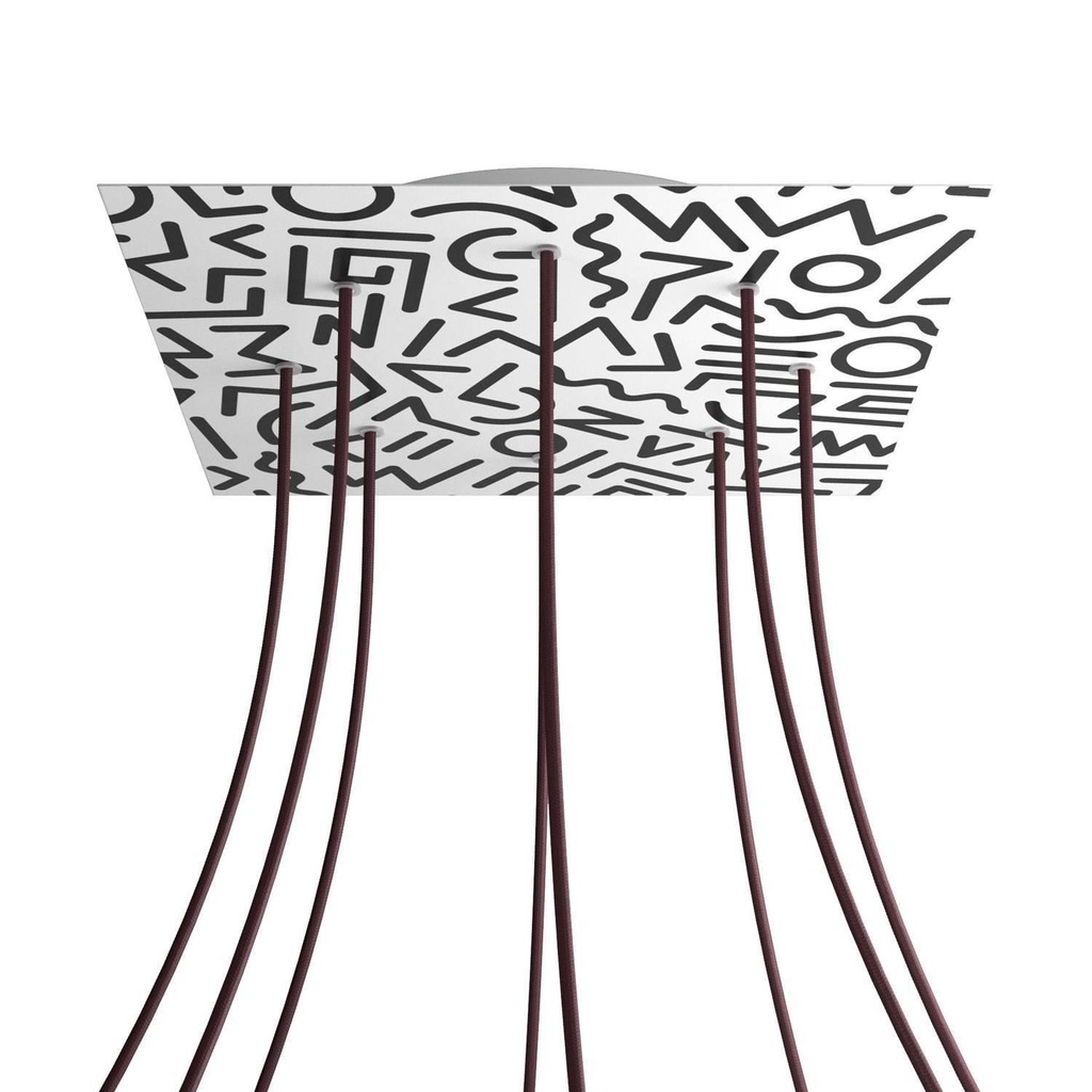 [8057730846141] XXL Rose-One square rosette, 400 mm with 8 holes and 4 side holes -