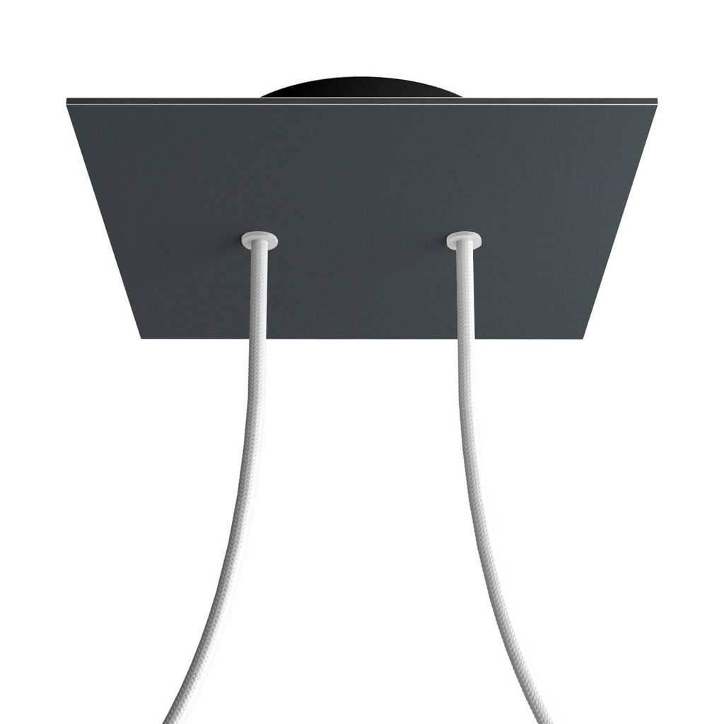 Rose-One square rosette, 200 mm with 2 holes and 4 side holes