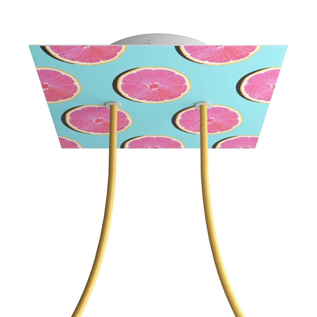 Rose-One square rosette, 200 mm with 2 holes and 4 side holes - PROMO