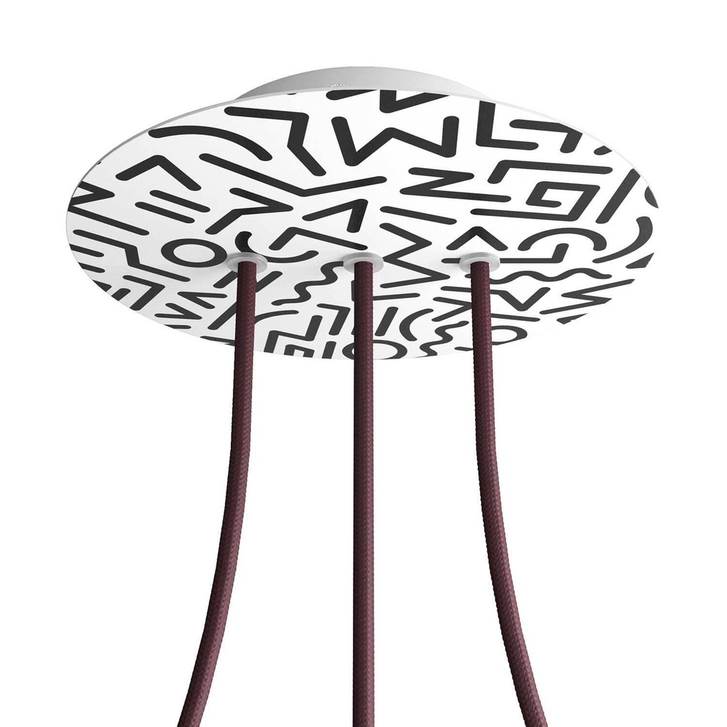 Rosone Rose-One rotondo, diametro 200 mm con 3 fori in linea e 4