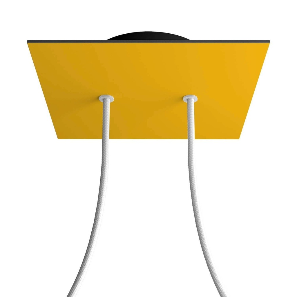 Rose-One square rosette, 200 mm with 2 holes and 4 side holes