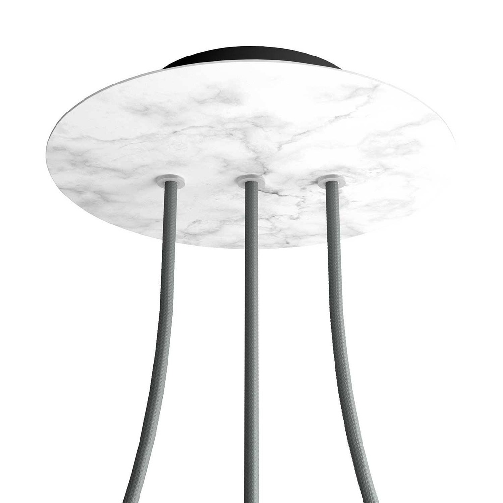 Rosone Rose-One rotondo, diametro 200 mm con 3 fori in linea e 4