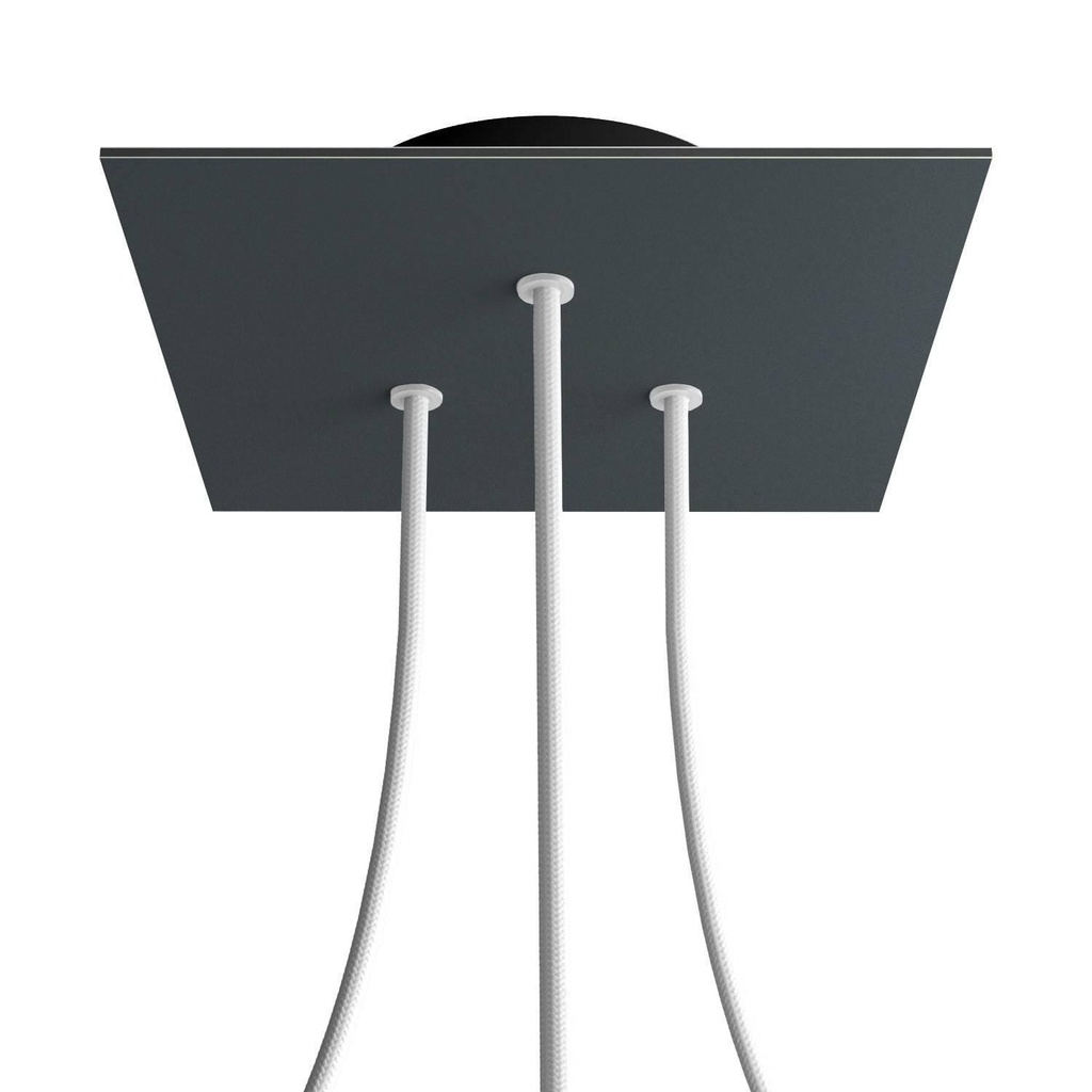 Rose-One square rosette, 200 mm with 3 holes and 4 side holes