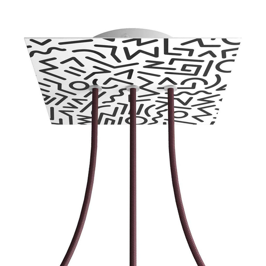 Rosone Rose-One quadrato, 200 mm con 3 fori in linea e 4 fori