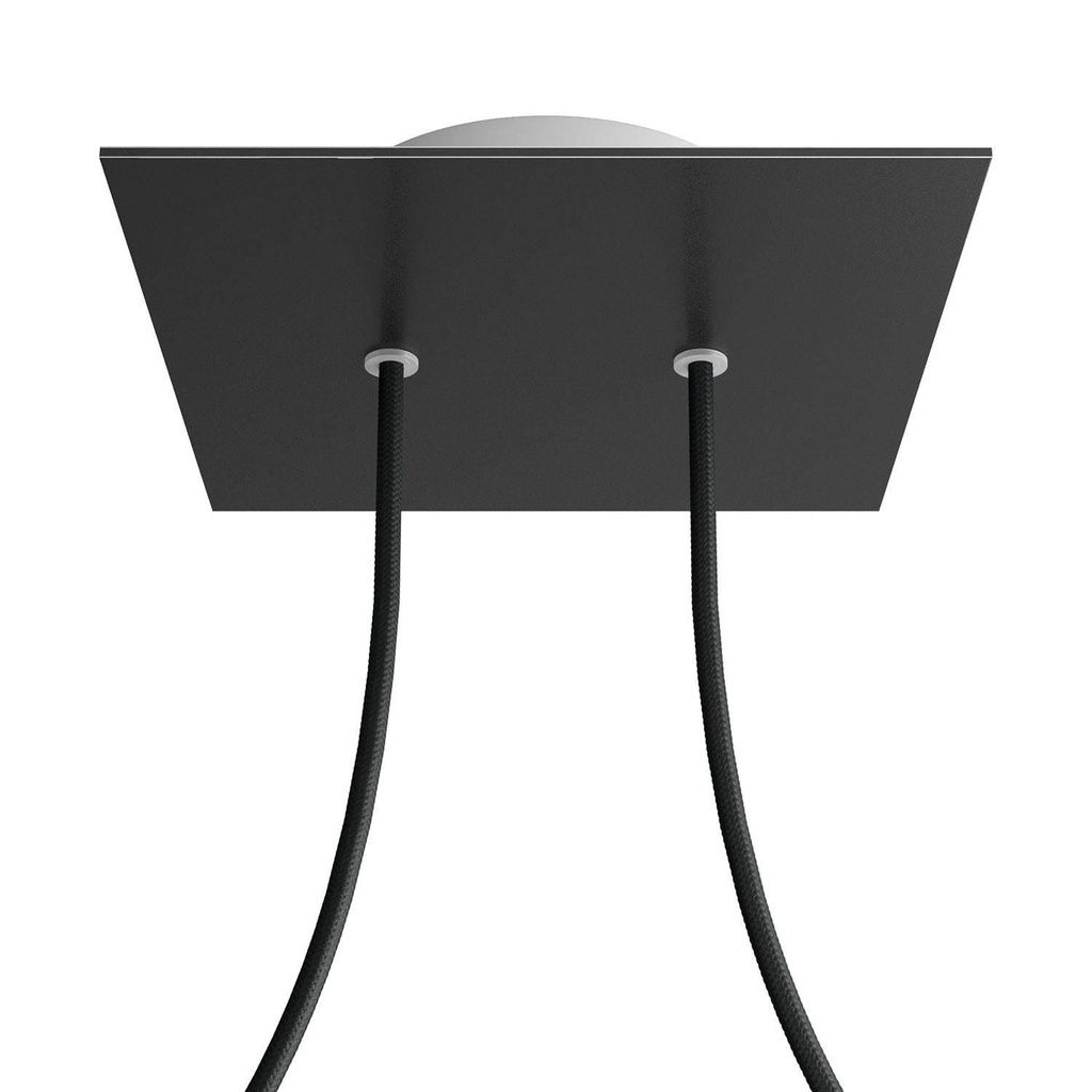 Rose-One square rosette, 200 mm with 2 holes and 4 side holes