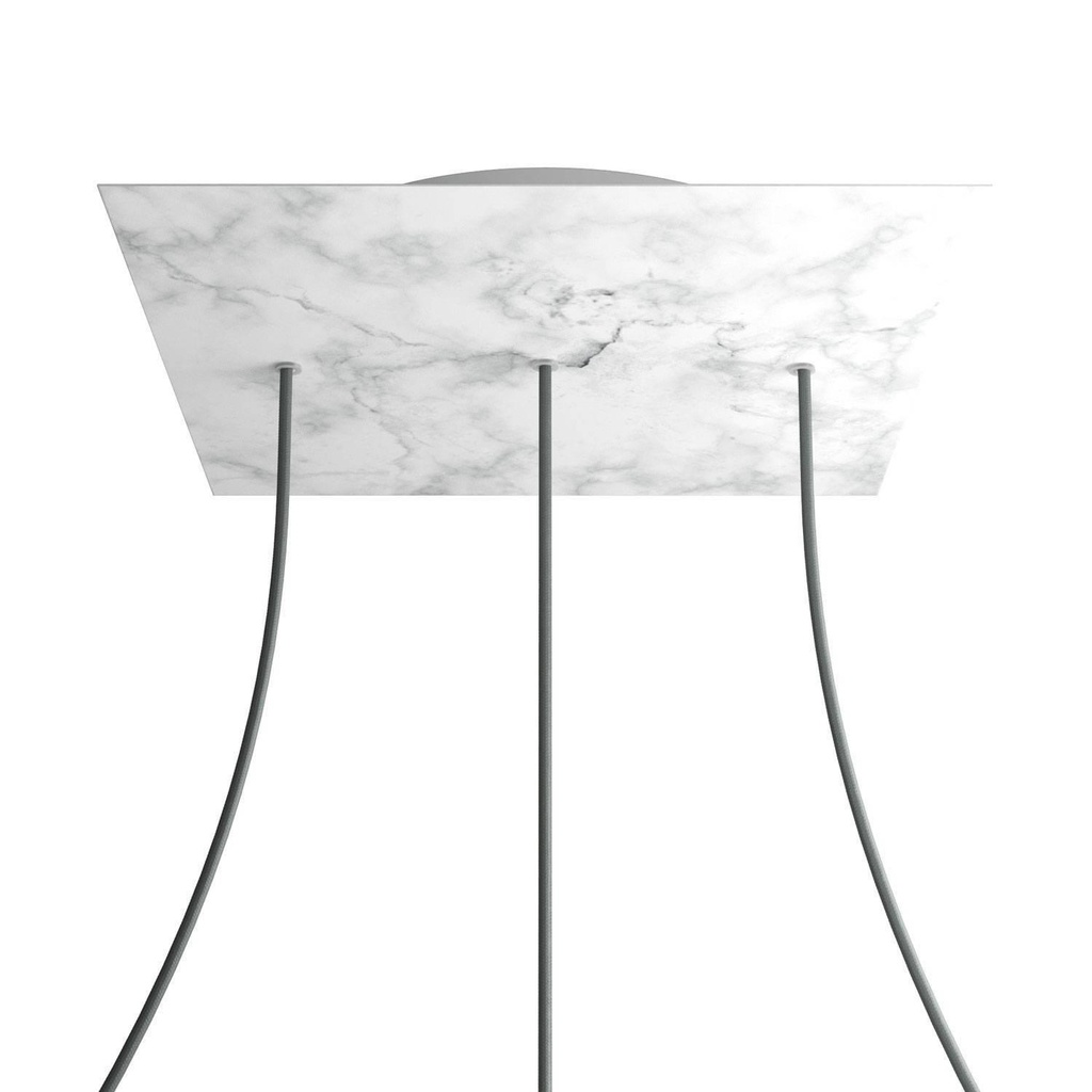 Rosone XXL Rose-One quadrato, 400 mm con 3 fori in linea e 4 fori