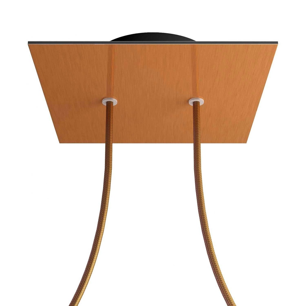 [8050997078256] Rosone Rose-One quadrato, 200 mm con 2 fori e 4 fori laterali