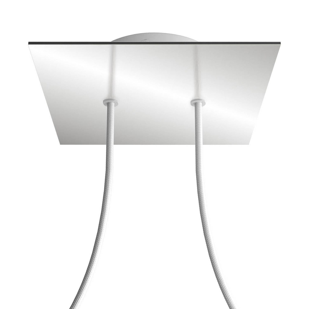 [8050997073053] Rosone Rose-One quadrato, 200 mm con 2 fori e 4 fori laterali