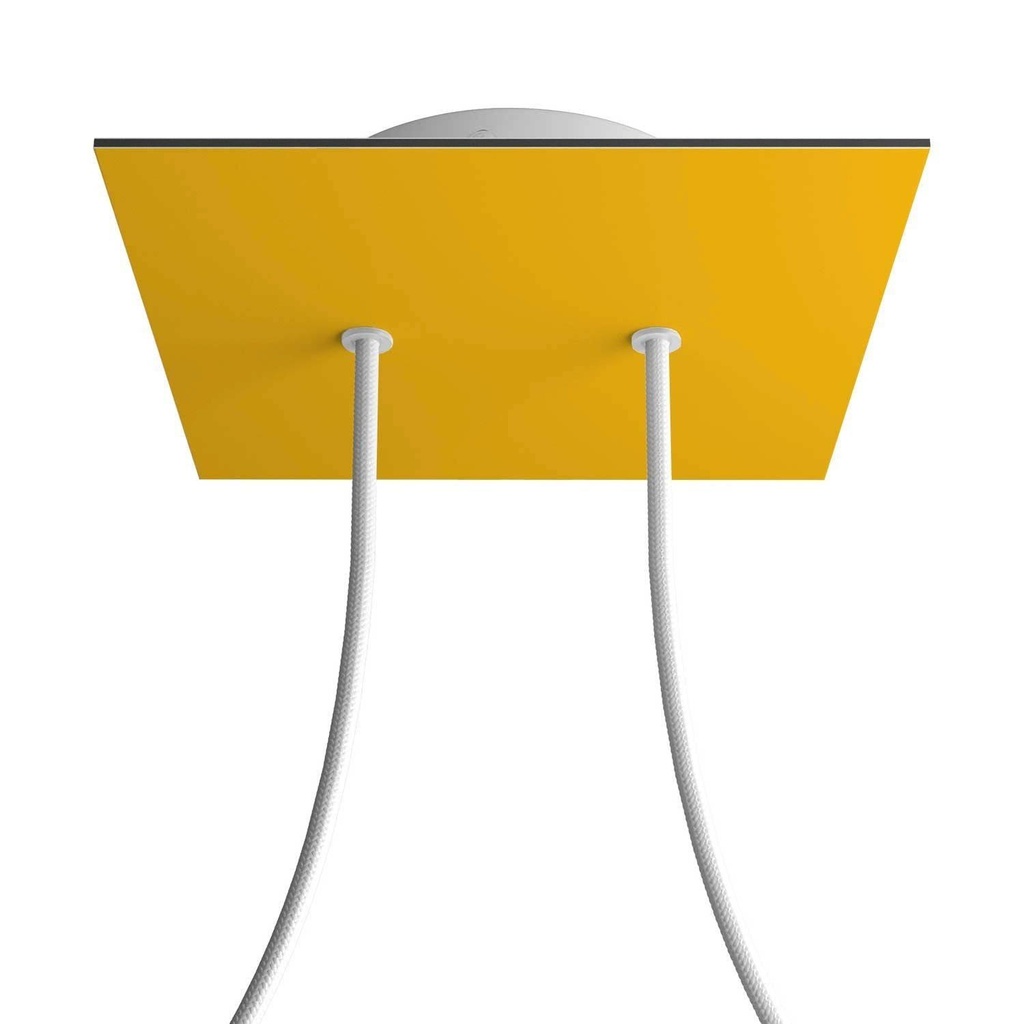 Rose-One square rosette, 200 mm with 2 holes and 4 side holes