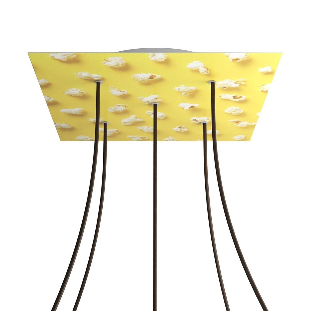 Rosone XXL Rose-One quadrato, 400 mm con 5 fori e 4 fori laterali -