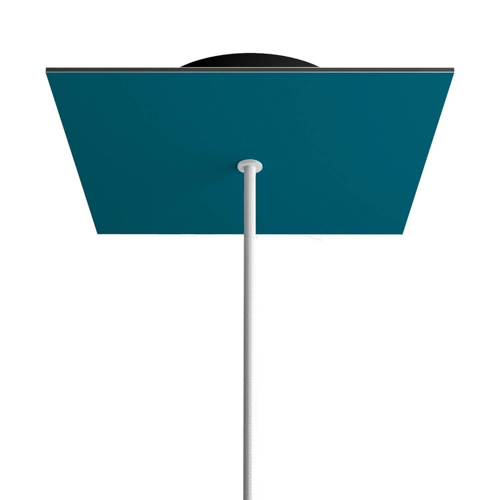 [8050997071202] Rosone Rose-One quadrato, 200 mm con 1 foro e 4 fori laterali