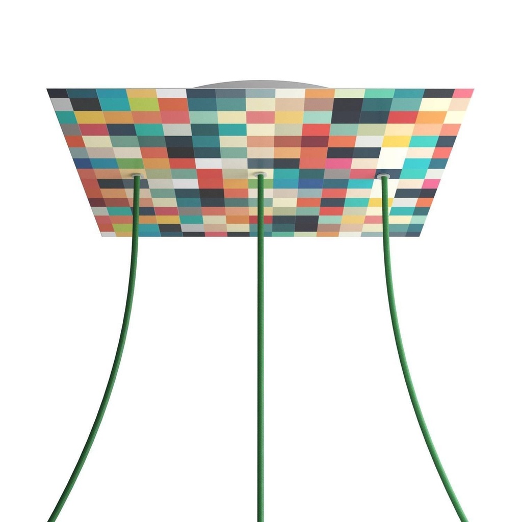 Rosone XXL Rose-One quadrato, 400 mm con 3 fori in linea e 4 fori