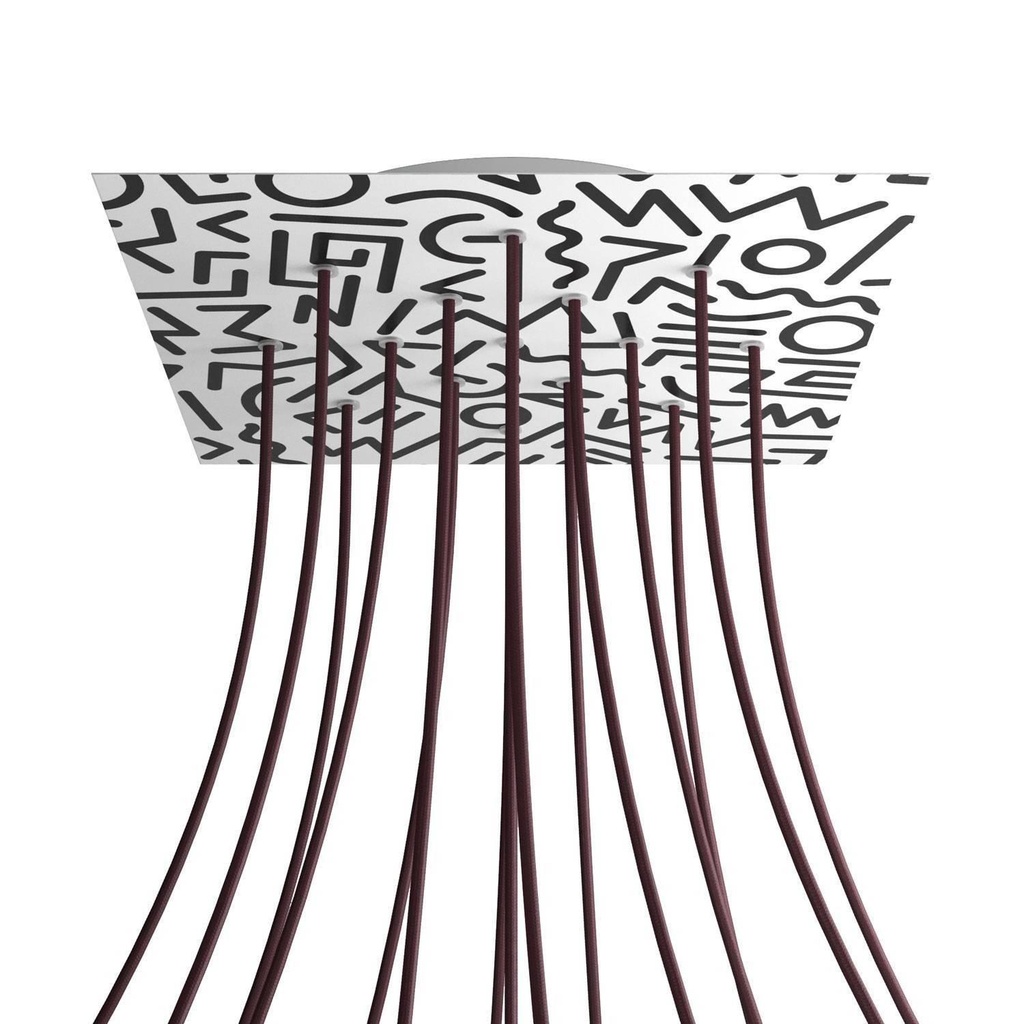 XXL Rose-One square rosette, 400 mm with 15 holes and 4 side holes -