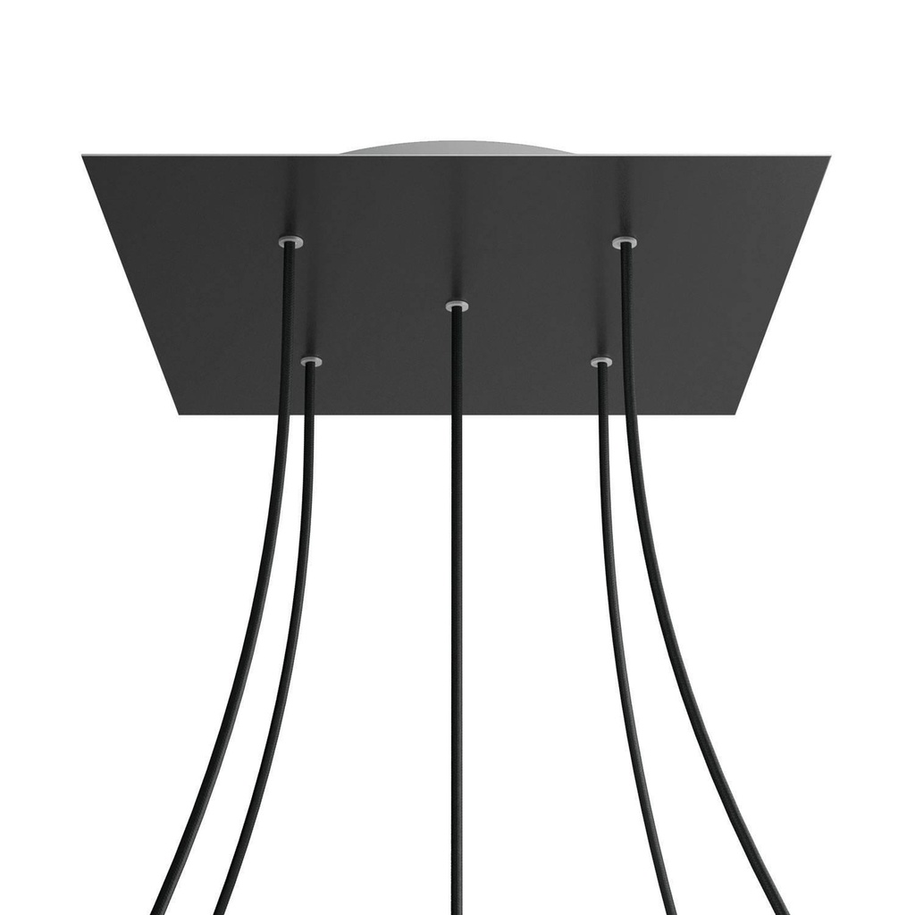 XXL Rose-One square rosette, 400 mm with 5 holes and 4 side holes