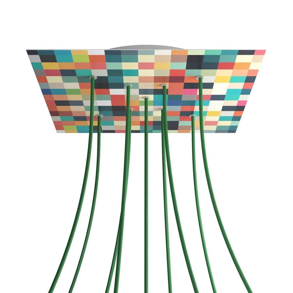 Rosone XXL Rose-One quadrato, 400 mm con 9 fori a X e 4 fori