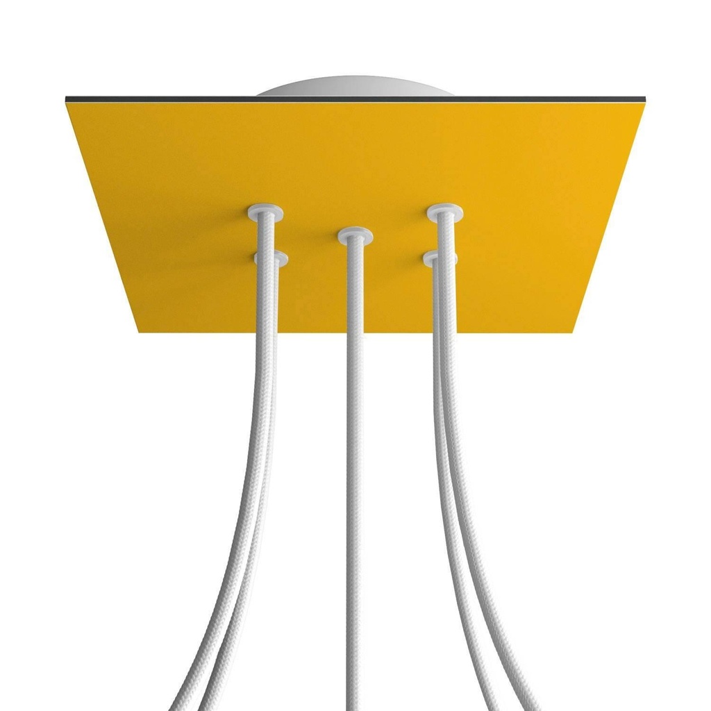 Rose-One square rosette, 200 mm with 5 holes and 4 side holes