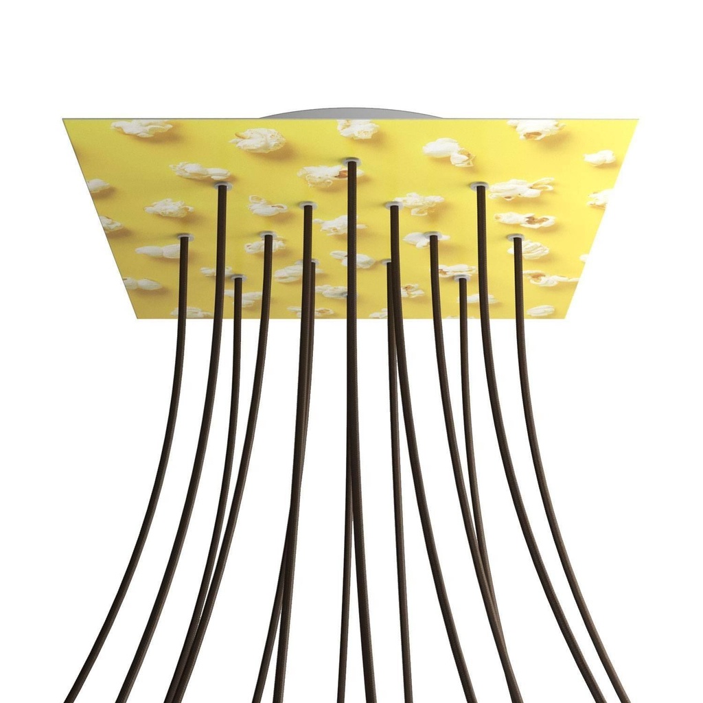 Rosone XXL Rose-One quadrato, 400 mm con 14 fori e 4 fori laterali -
