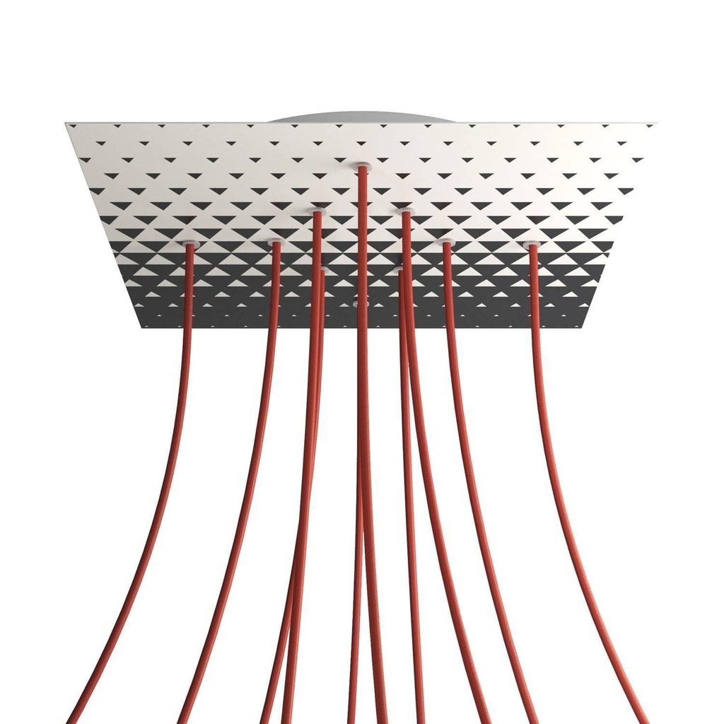 XXL Rose-One square rosette, 400 mm with 10 holes and 4 side holes -