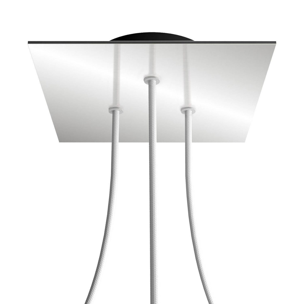 Rose-One square rosette, 200 mm with 3 holes and 4 side holes