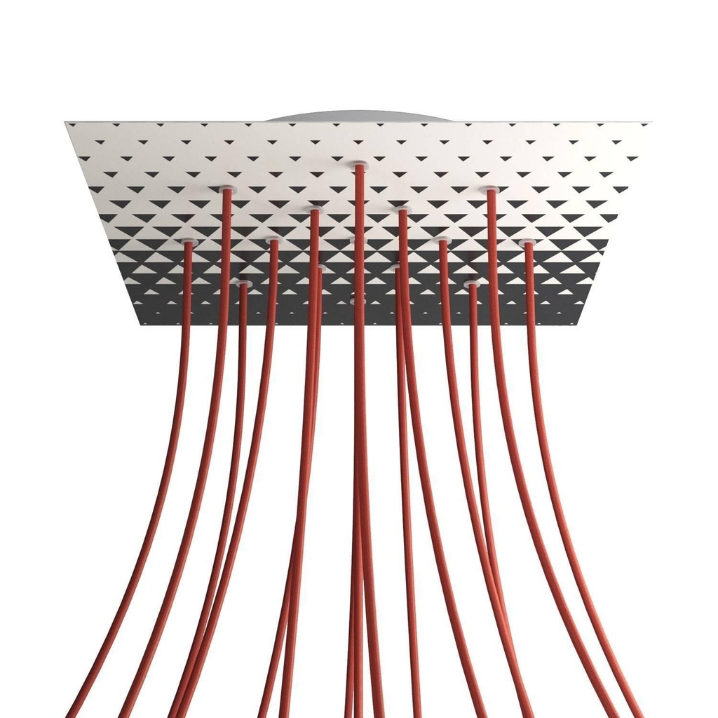 XXL Rose-One square rosette, 400 mm with 15 holes and 4 side holes -